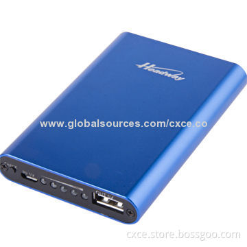 Mobile Power Bank, 4,400mAh Li-polymer, Small Size, Metal Cover, PB26